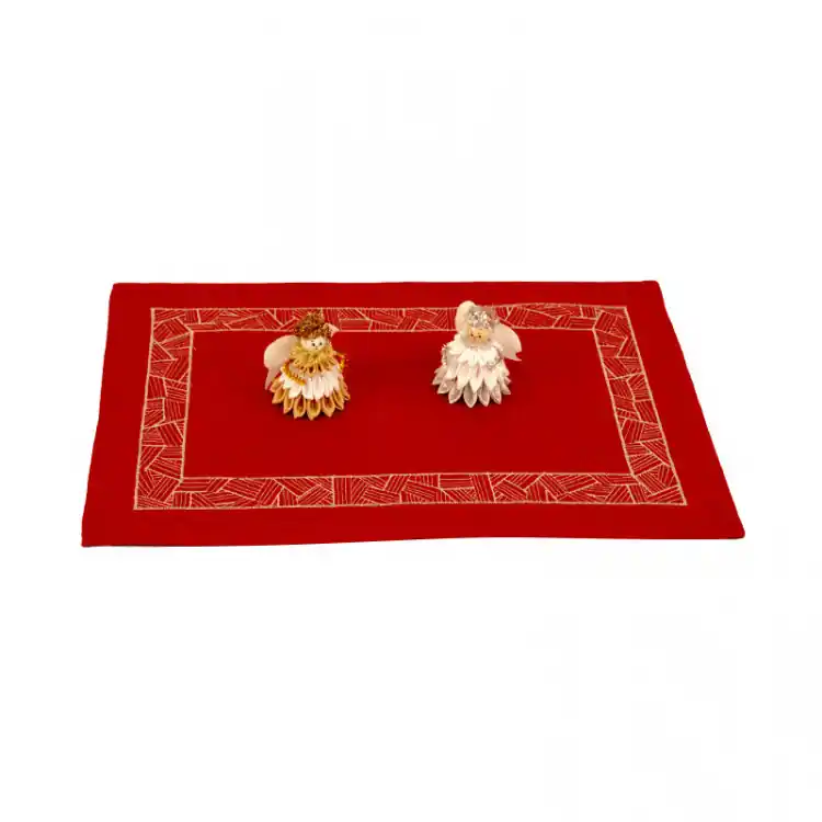 Sváteční prostírání s výšivkou červené 30x45 cm - set 4ks Přímo Od Výrobce