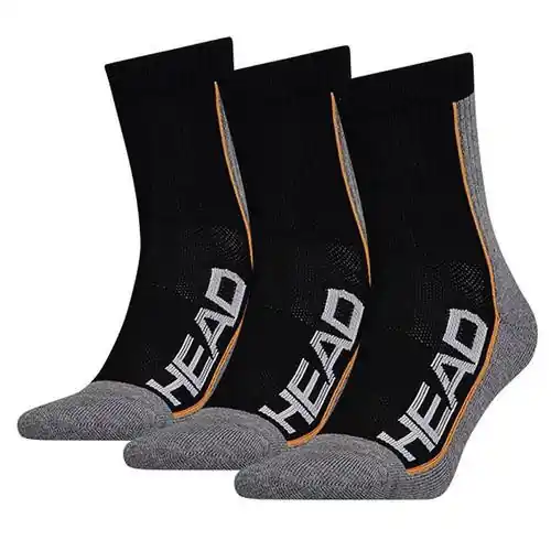 Sportovní set 3ks ponožky HEAD STRIPE šedo-černé 35/38 Cenový Hit