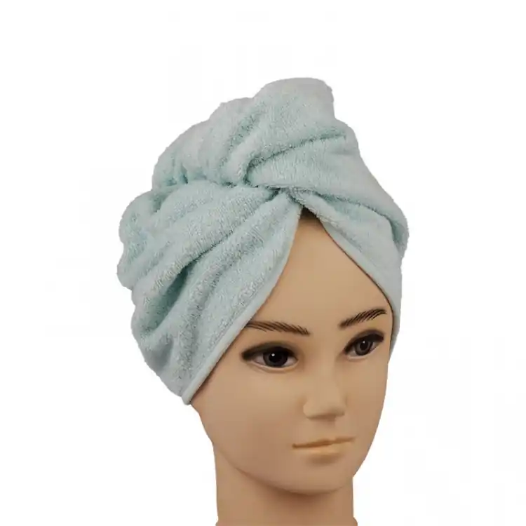 Novinka Vlasový turban froté mentolový 65x35 cm