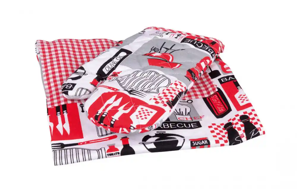 Jen Po Omezenou Doba Set chňapka+zástěra BARBECUE 18x30 cm + 70x90 cm