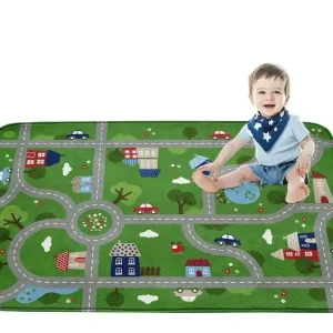Finální Výprodej Dětský koberec Ultra Soft Silnice zelený 130x180 cm