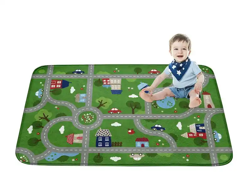 Finální Výprodej Dětský koberec Ultra Soft Silnice zelený 130x180 cm