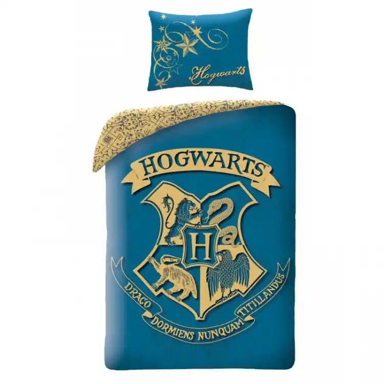 Tovární Cena Dětské povlečení HARRY POTTER Hogwarts blue 140x200 cm a 70x90 cm