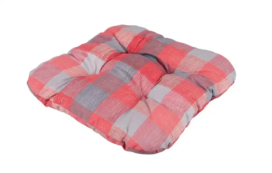 Cenová Bomba Set sedáků 2ks KÁRO šedočervený 40x40 cm
