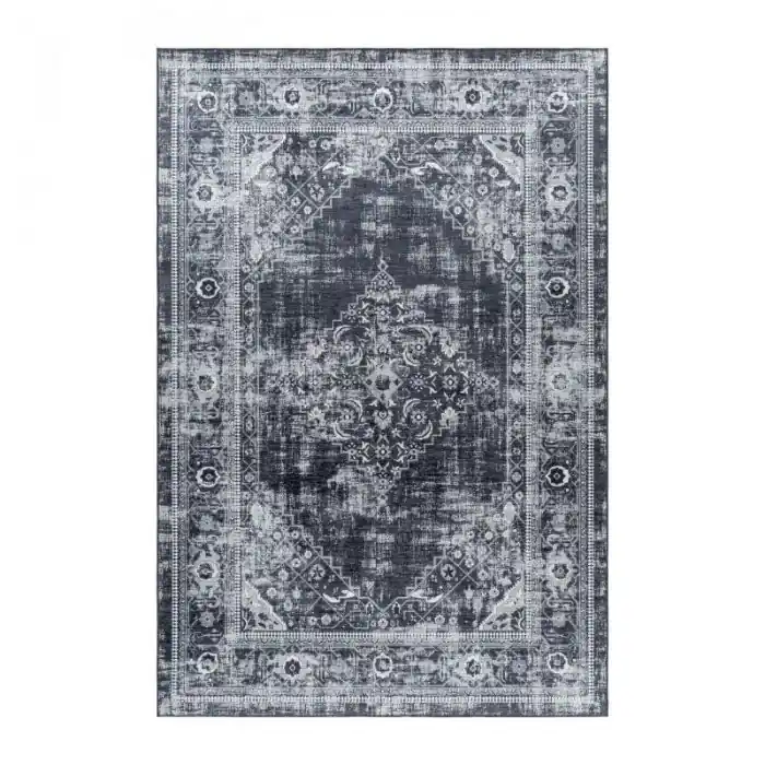 Kusový koberec Fiesta 4301 black - 80 x 250 cm Nejprodávanější