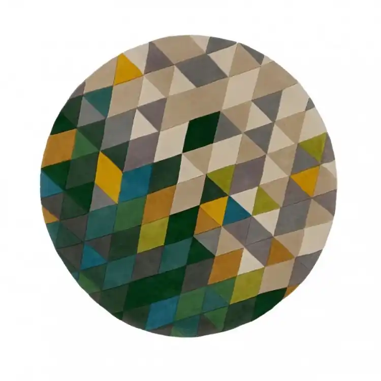 Nakupujte Hned Ručně všívaný kusový koberec Illusion Prism Green/Multi kruh