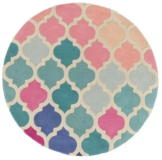 Ručně všívaný kusový koberec Illusion Rosella Pink/Blue kruh Nejlepší Volba