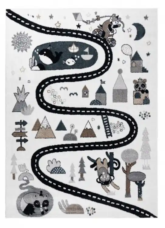 Speciální Cena Dětský kusový koberec Fun Route Street animals cream