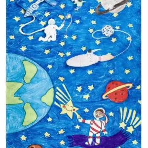 Hit Sezóny Dětský kusový koberec Bambino 2265 Rocket Space blue