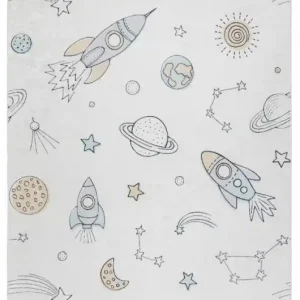 Dětský kusový koberec Bambino 1278 Space rocket cream Horká Nabídka