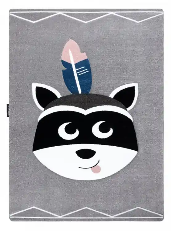 Dětský kusový koberec Petit Raccoon mukki grey Pouze Dnes