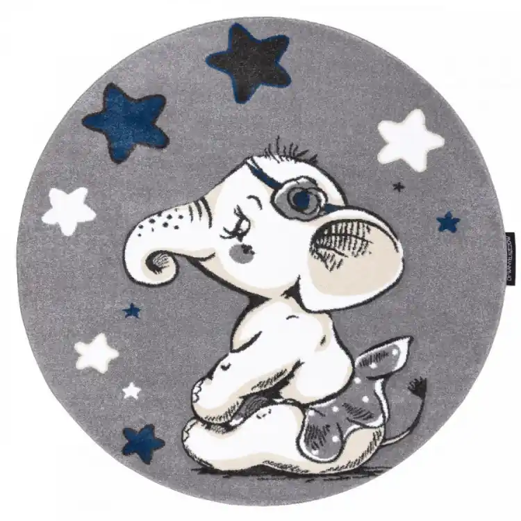 Zlevněný Dětský kusový koberec Petit Elephant stars grey kruh