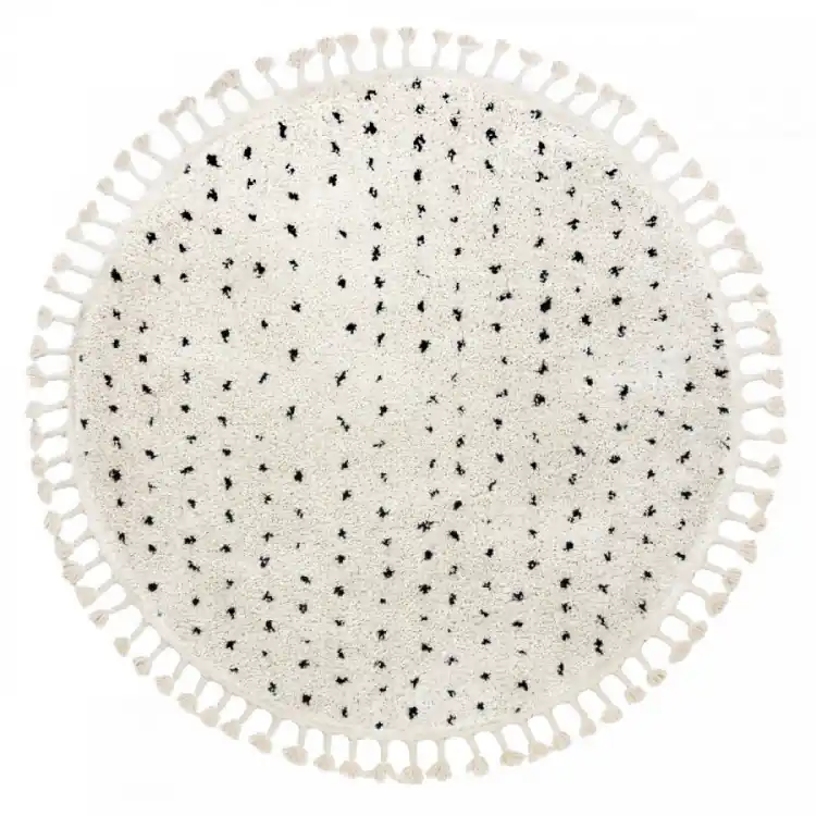 Kusový koberec Berber Syla B752 dots cream kruh Tovární Cena