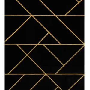 Autentický Kusový koberec Emerald geometric 1012 black and gold