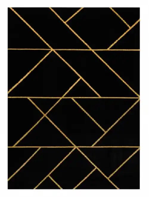 Autentický Kusový koberec Emerald geometric 1012 black and gold