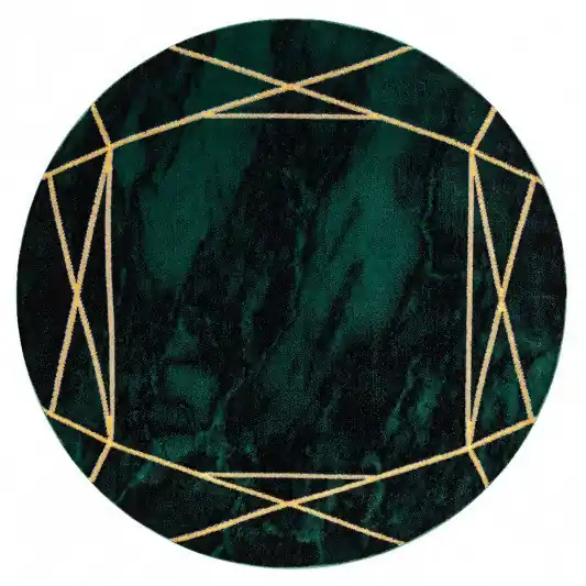 Nejlepší Volba Kusový koberec Emerald 1022 green and gold kruh