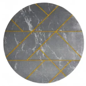 Kusový koberec Emerald geometric 1012 grey and gold kruh Akce