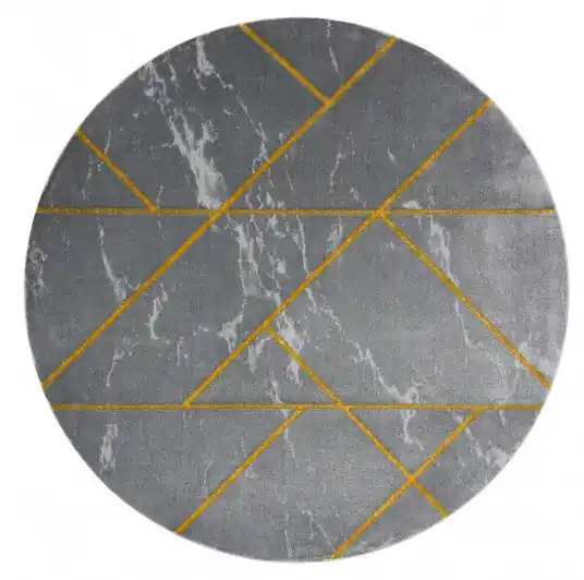 Kusový koberec Emerald geometric 1012 grey and gold kruh Akce