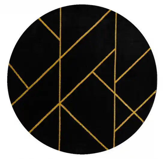 Kusový koberec Emerald geometric 1012 black and gold kruh Top Prodej