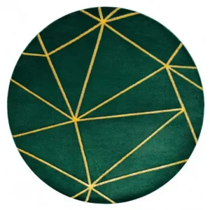 Poslední Šance Kusový koberec Emerald 1013 green and gold kruh