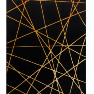 Kusový koberec Gloss 406C 86 geometric black/gold Dokud Zásoby Vydrží