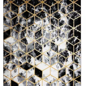 Kusový koberec Gloss 409A 82 3D cubes black/gold/grey Pouze Dnes