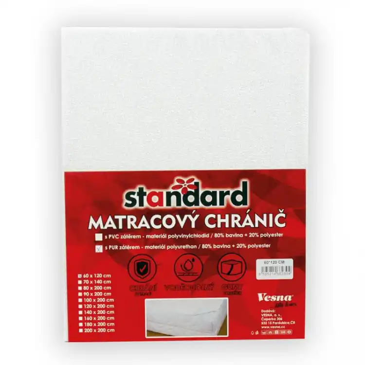 Matracový chránič STANDARD s PUR zátěrem 80x200 cm Koupit Online