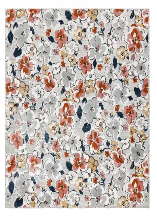 Kusový koberec Botanic 65239 flowers grey – na ven i na doma Horká Nabídka