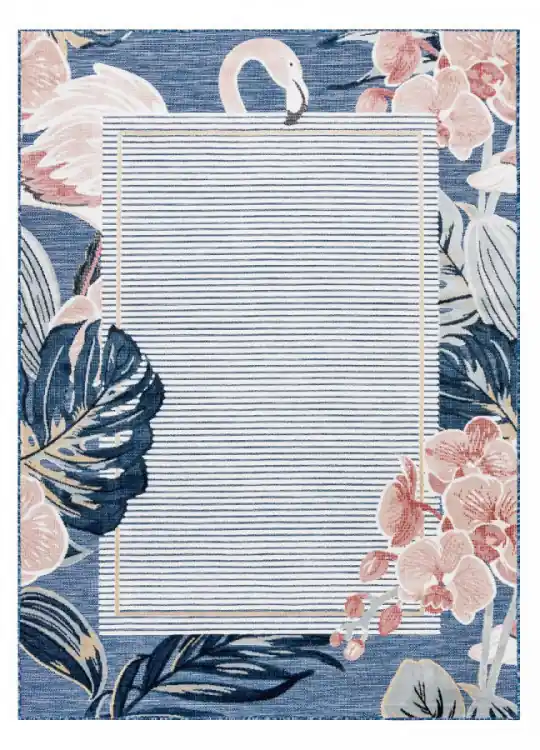 Kusový koberec Botanic 65240 Flamingo navy – na ven i na doma Oblíbený