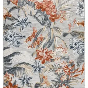 Nejlepší Volba Kusový koberec Botanic 65262 flowers grey – na ven i na doma