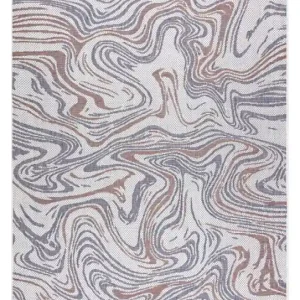 Pouze Dnes Kusový koberec Sion Sisal Waves 2836 ecru/blue/pink – na ven i na doma