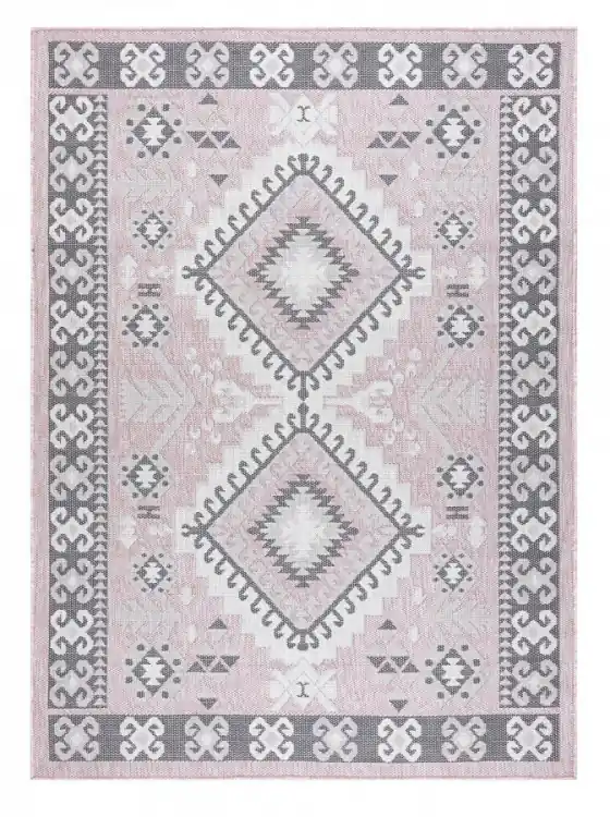 Cenová Bomba Kusový koberec Sion Sisal Aztec 3007 pink/ecru – na ven i na doma