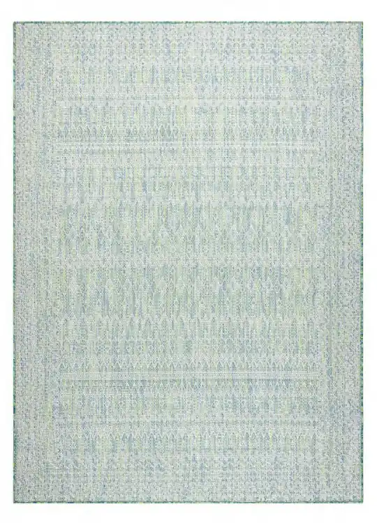 Levný Kusový koberec Sion Sisal Aztec 22184 green/blue/ecru – na ven i na doma