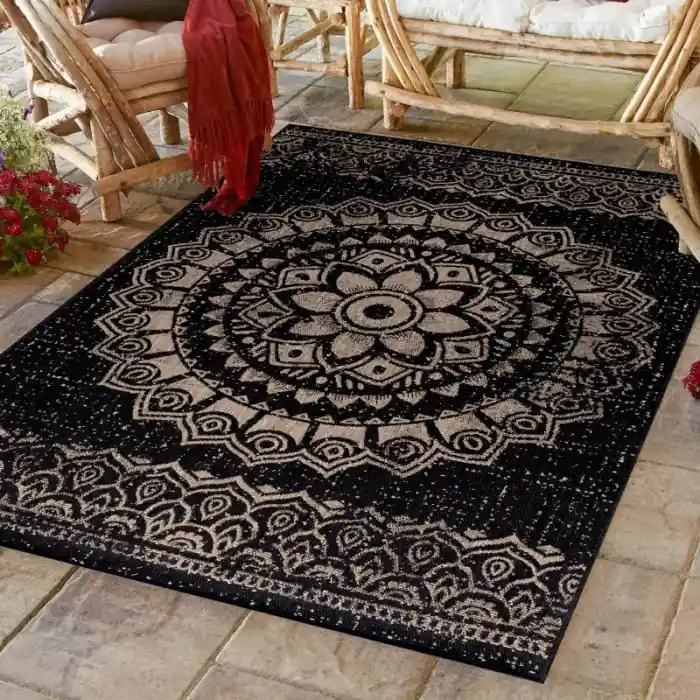 Horká Nabídka Kusový venkovní koberec Sunny 4417 black - 140 x 200 cm