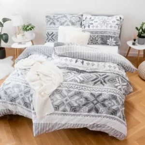 Prodloužené povlečení mikroplyš Exclusive – Vločky šedé Kup Teď