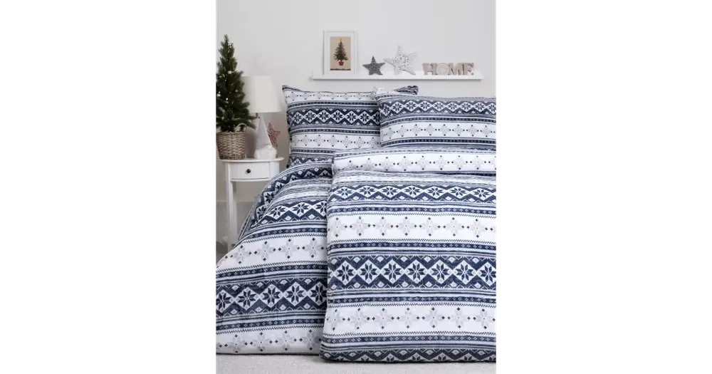 Prodloužené povlečení mikroplyš Exclusive - Winter modré Nová Kolekce