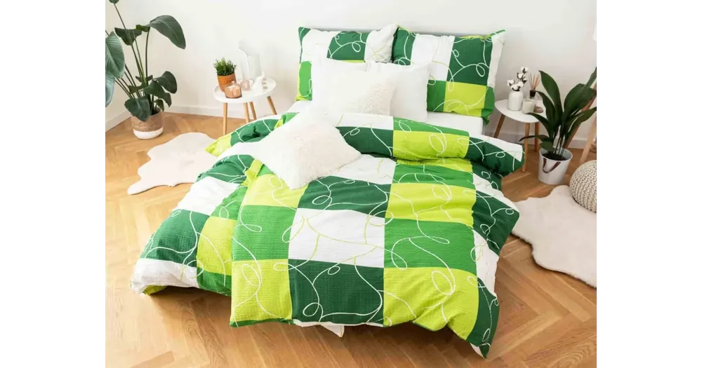Prodloužené krepové povlečení Exclusive - Domino zelená Objednat Nyní