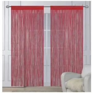 Bezpečná Platba Provázkové záclony červené – 150 × 160 cm (2 ks)