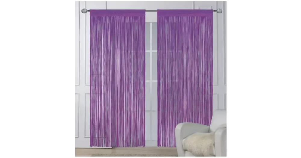 Výprodej Provázkové záclony fialové (2 ks) – 150 × 180 cm