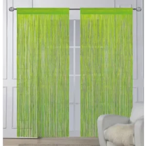 Provázkové záclony limetkové – 150 × 160 cm (2 ks) Autentický