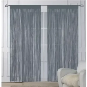Nakupujte Hned Provázkové záclony šedé (2 ks) – 150 × 160 cm