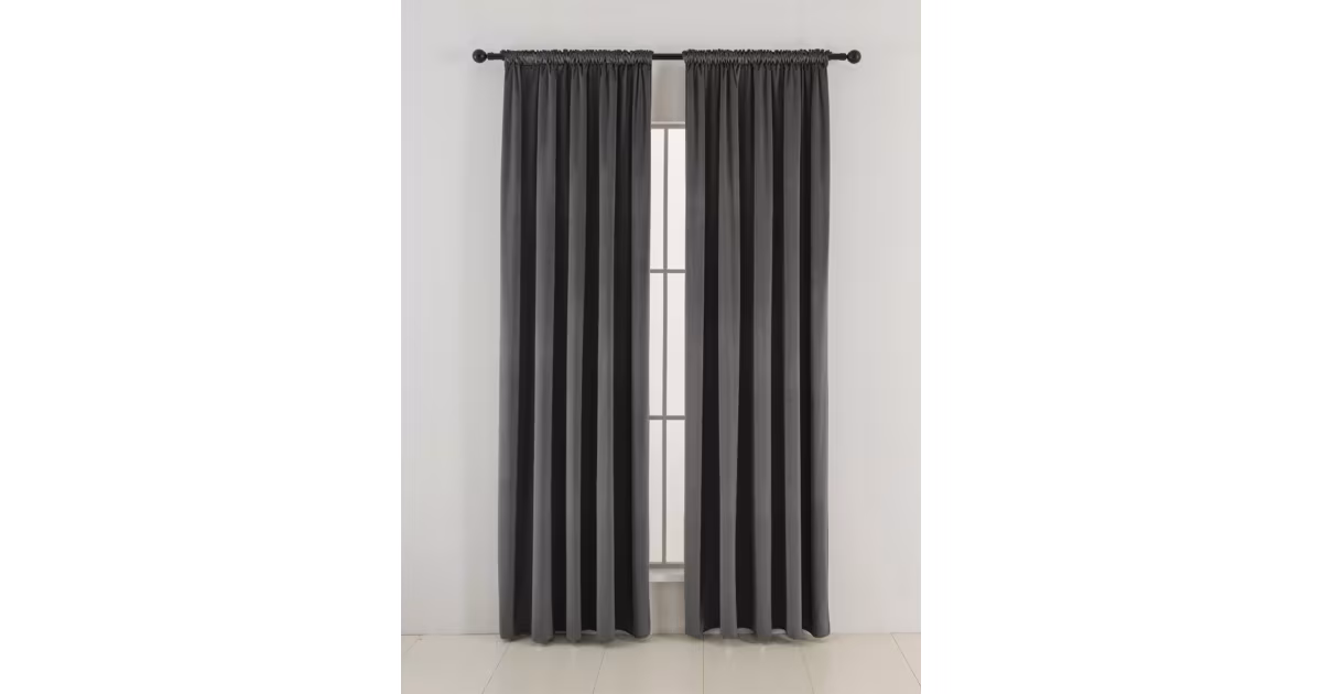 Levný Sametové zatemňovací závěsy Cesar tmavě šedé - 140 x 180 cm (2ks) - řasící stuha