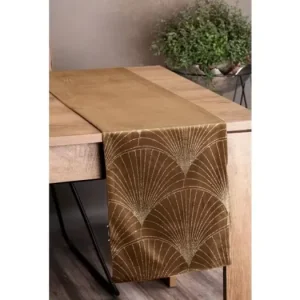 Sametový běhoun na stůl Blink14 35 × 140 cm - hnědý Objednat Nyní