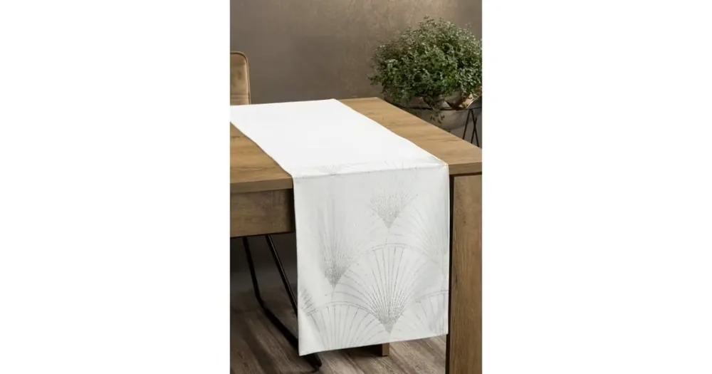 Sametový běhoun na stůl Blink14 35 × 180 cm - bílý Speciální Cena