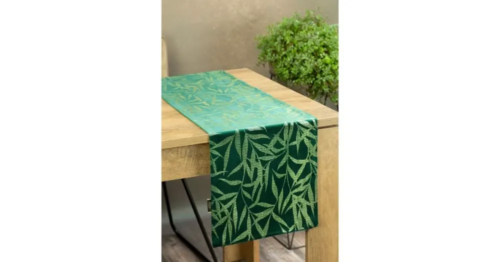 Nejprodávanější Sametový běhoun na stůl Blink15 35 × 140 cm - zelený