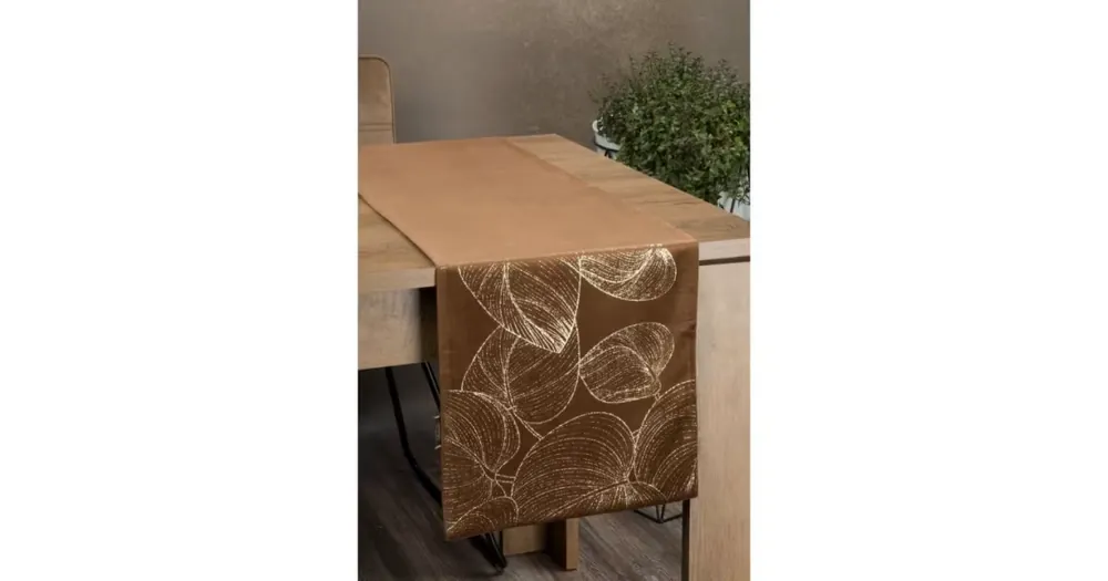 Sametový běhoun na stůl Blink16 35 × 140 cm - hnědý Přímo Od Výrobce