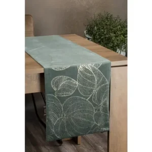 Akční Nabídka Sametový běhoun na stůl Blink16 35 × 140 cm - tmavá máta
