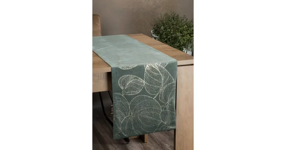 Akční Nabídka Sametový běhoun na stůl Blink16 35 × 140 cm - tmavá máta
