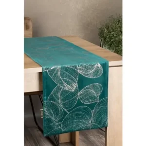 Bezpečná Platba Sametový běhoun na stůl Blink16 35 × 140 cm - tmavě tyrkysový