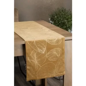 Nízká Cena Sametový běhoun na stůl Blink16 35 × 180 cm - hořčicový